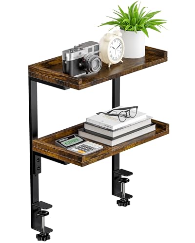 ART-GIFTREE Clamp On Desk Shelf 2-Tier, 12.5 inche Wood Shelving
