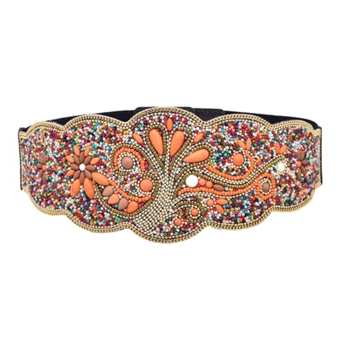 Corset Waist Belt Women's Sparkly Belt Stretchy Waist Cincher Belt Wide Elastic Waist Cincher for Women's Dresses