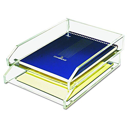 Kantek Bandeja dupla de acrílico, 27 cm de largura x 35 cm de profundidade x 12 cm de altura, transp