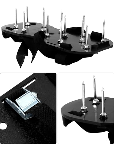 QWORK® Lawn Aerator Shoes - Sturdy Plastic Base with Metal Buckle Strap and 26 High-Performance Spikes 4 QWORK® Lawn Aerator Shoes - Sturdy Plastic Base with Metal Buckle Strap and 26 High-Performance Spikes - Image 4