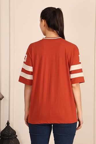 Image of BLACKSTEP Women Oversized Cotton Jersey Tshirt | Loose Fit Streetwear Casual Top | Drop Shoulder Longline T Shirt for Girls College Wear Travel Gym Daily Outfit