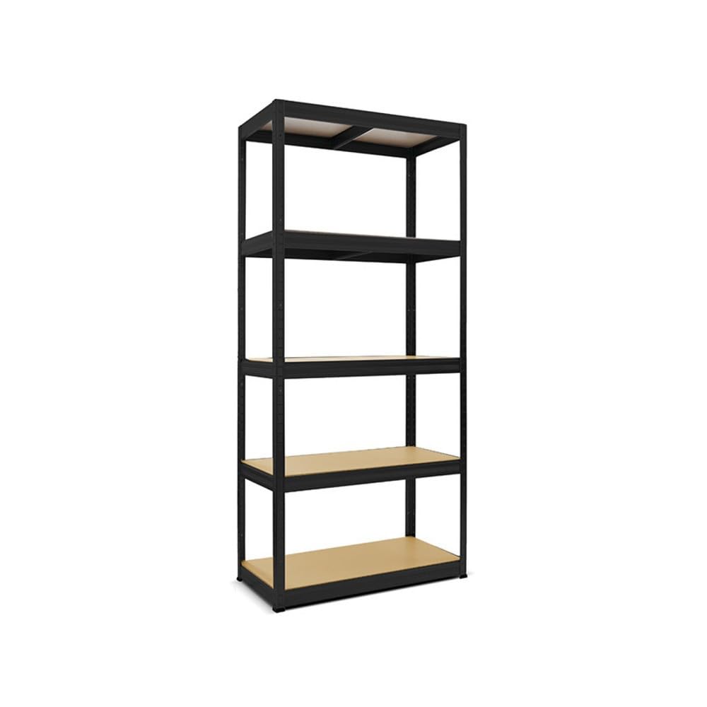 HEMMDAL Schwerlastregal Typ S+ - HxBxT 180 x 90 x 60 cm - Schwarz - 750 kg Tragkraft - Steckregal mit 5 Böden - 150 kg Fachlast - Made in EU - stabiles Metallregal - Lagerregal - Werkstattregal