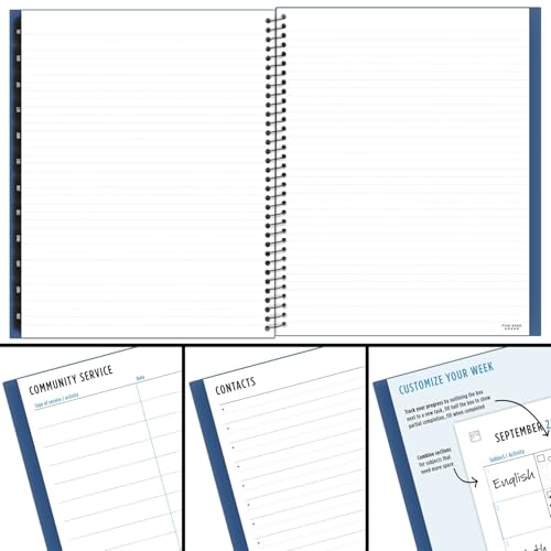 Image of Five Star Planner 2025-2026 Academic, Weekly & Monthly Advance Student Planner + Study App, 8-1 /2 inch x 11 inch, Large, Pacific Blue (CAW65920)