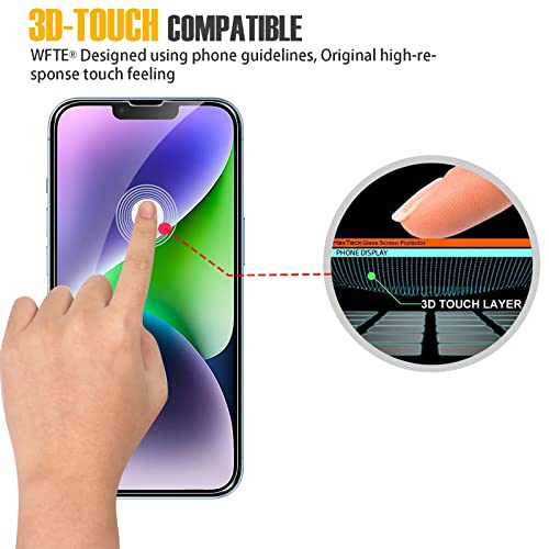 WFTE [3-Pezzi Vetro Temperato iPhone 14 Plus/13