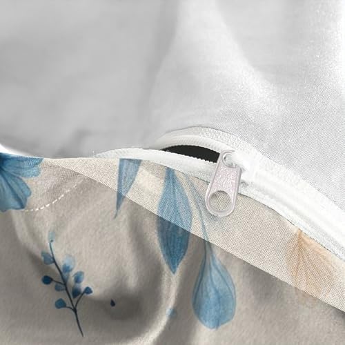 Parure de lit 260x220cm oiseaux bleus en microfibre fermeture éclair - 8