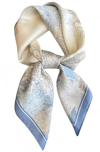 MINIDORA Satin Scarves for Women 27.5 × 27.5 inches Medium Square Elegant Silk Feeling Head Scarf...