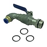 Material: Edelstahl FLAMEER Edelstahl Ölfaß Ventil Kugelventil IBC Kugelhahn Absperrhahn DN20, Kompatibel mit 200 Liter Eisentrommel, 50 Gallonen Ölfass - Zweiteiliges Ventil - 90 Grad PU-Rohr 12mm