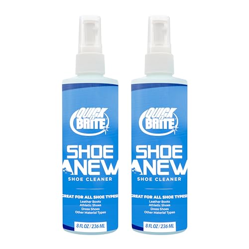 ShoeAnew Shoe Cleaner for Cleaning Sneakers, Leather, White Shoes, Fabric, and More – Water-based Cleaning Spray 8oz (Pack of 2), Blue, FG-SHA-8