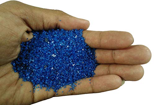Image of Maalavya Sugar Size Crystal Sand for Home and Garden Decor, Aquarium Substrate (Egyptian Blue, 950 Grams)