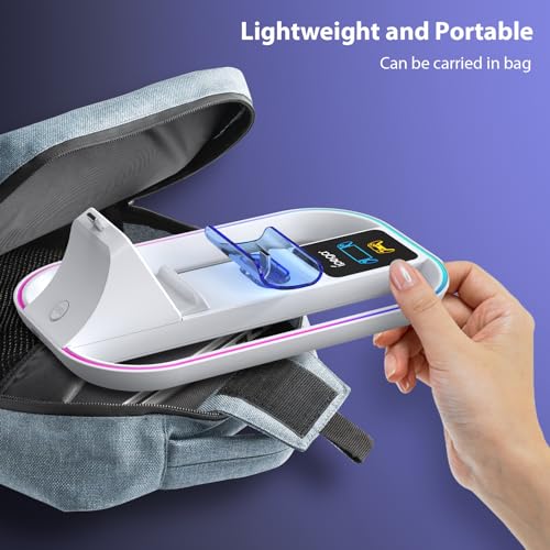 Grathia Base de carregamento para Playstation Portal Remote Player e controle PS5 com luz RGB, supor