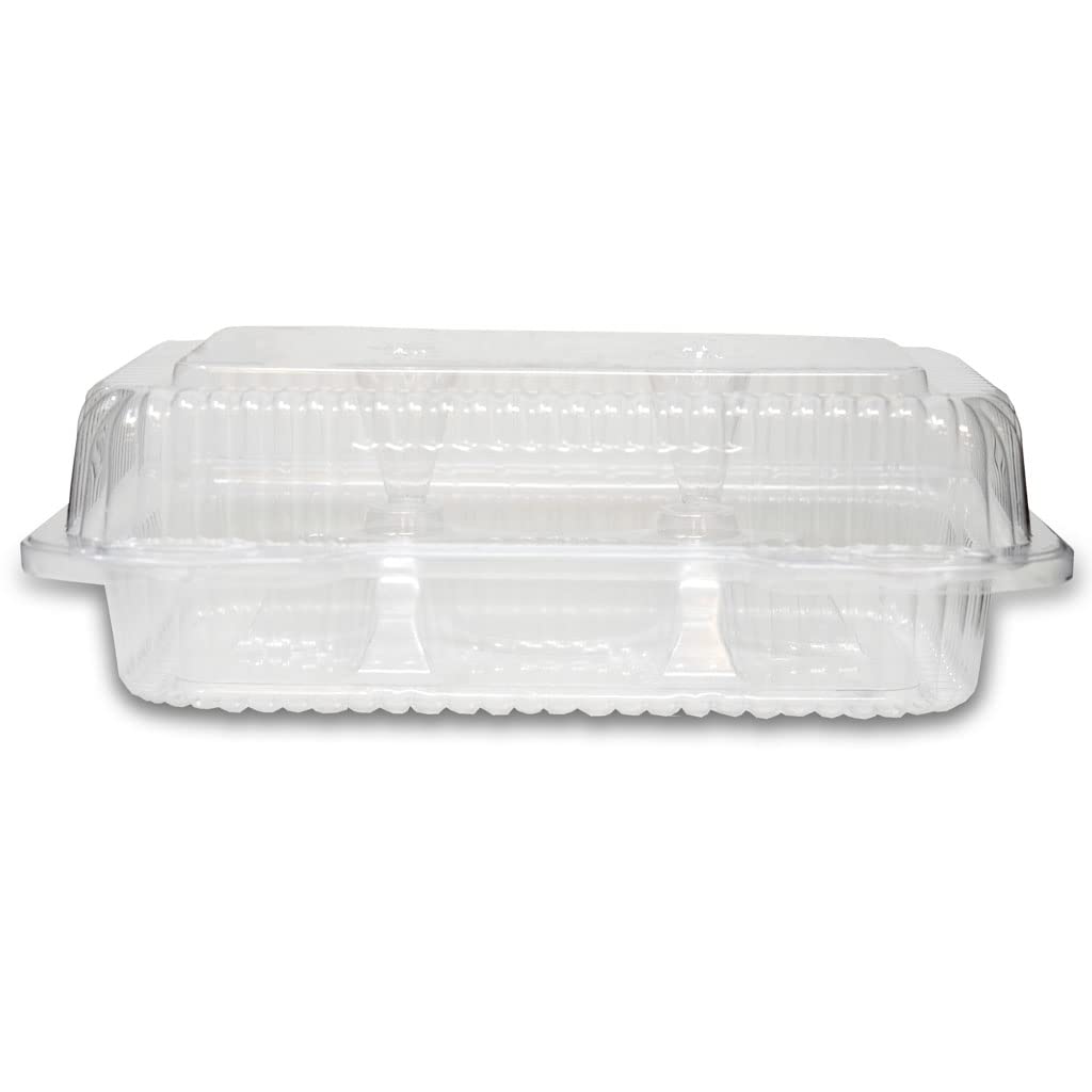 Detroit Forming LBH-6646 6 Compartment Clear OPS Plastic Hinged Cupcake Muffin Container, 9 x 3 x 3 | 350/Case