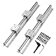 CNCYEAH Linearschiene Führungsschiene, 2 Stück Linearschiene 1200 mm Linearlager-Gleitset mit 2 Linearführungswellen und 4 SBR20UU Lagerblöcken, Führungsschienenset für Drehmaschinen(SBR20-1200mm)