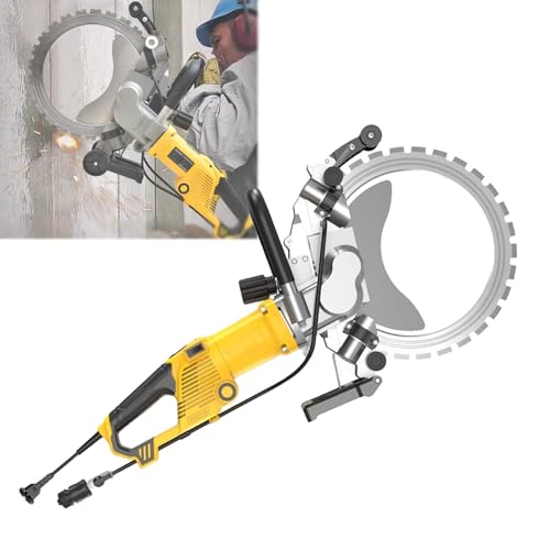 Sierra Circular Eléctrica para Hormigón Sin Escobillas, Sierra Circular para Hormigón De 5000W con Cuchilla, Máquina Cortadora De Ranuras Eléctrica para Granito y Piedra,AC8400
