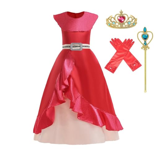 Vestido princesa flamenco rojo para niñas talla 8-10