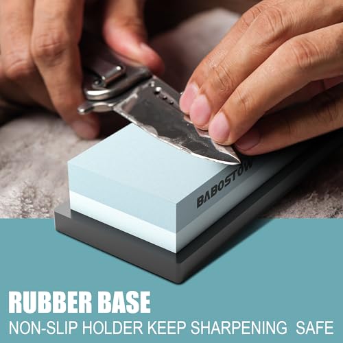 Image of Premium Whetstone Knife Sharpening Stone 2 Side Grit 400 /1000 Waterstone & Honing Stones - Whetstone Knife Sharpener - NonSlip Rubber Base for Kitchen Knife Sharpener Stone