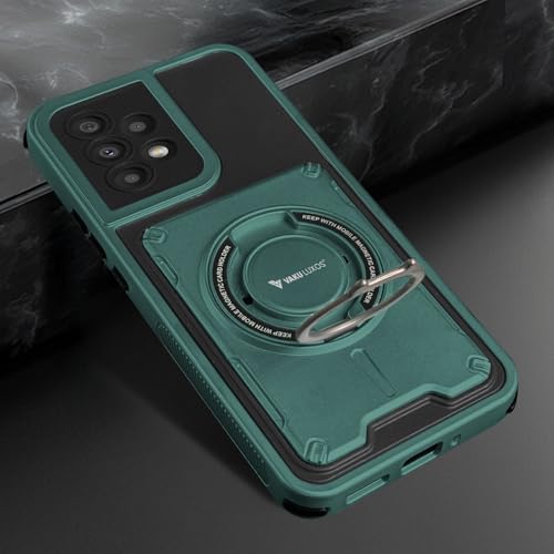 Image of Vaku Luxos Axion Armor Military Grade TPU Back Cover Case for Samsung Galaxy A53 5G with Magnetic Ring Holder Kickstand Camera Screen Protector- Green