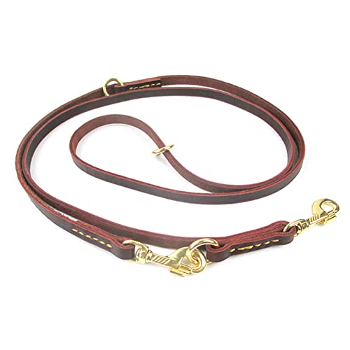 Dog Rope Anti Lost Comfortable Soft Leather Durable Pet Supplies for Walking Running Dogs Brown 2.