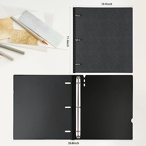 Image of WOT I 4-Pack Telescoping 3 Ring Binder(0.75 inch), Expandable Flexible Binder - Patented Design for Easy Portability, Holds 8.5 inchx11 inch Paper, for School, Office&Home Organization, Black