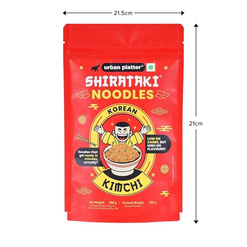 Image of Urban Platter Korean Kimchi Shirataki Noodles, 288g (Konjac Noodle | Keto-friendly, Low-Carb, Fat-free | Kimchi Flavour | Ready in Minutes)