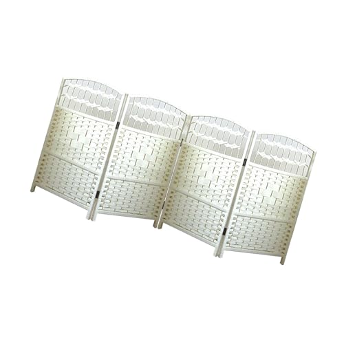 Cloisons en rotin amovibles paravent blanc pliable pour délimiter