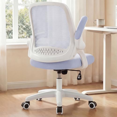 NEO CHAIR Office Desk Gaming Ergonomic Computer Chair with Lumbar Back Support Adjustable Height Swivel Rolling Wheels Flip-up Arms Mesh Chair for Home Vanity (Purple)