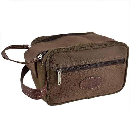 Trousse de toilette de voyage RED X compacte et élégante en faux suède
