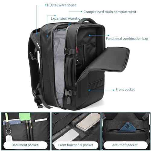 KITPIPI Mochila Vacpack, mochila de viagem Vacpack de grande capacidade, mochila com compressão a vá