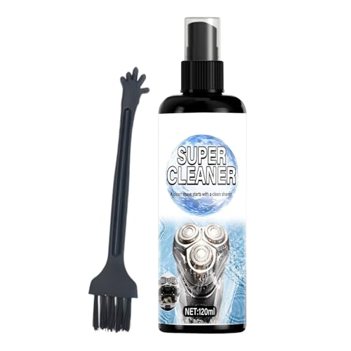 Electric Shaver Cleaner - 120ml Shaver Cleaning Spray with Brush - Trimmer Lubricant Spray | for Home Barber Bathroom Shower Dormitory Apartment