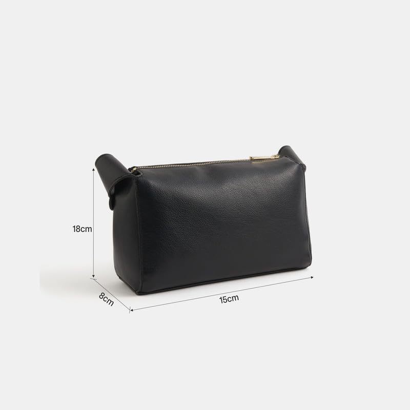 Image of Accessorize London Women's Plain Sling Bag | Minimalist Faux Leather Crossbody | Structured Adjustable Strap Handbag