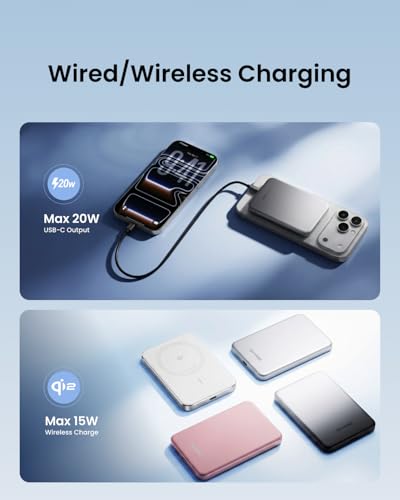 Cargador portátil inalámbrico magnético Qi2 de 5000 mAh Sharge 6