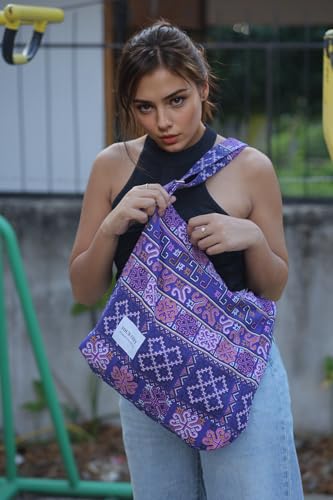 Image of Hobo Crossbody Bag for Women - Large Cotton Tote Shoulder Purse | Adjustable Strap