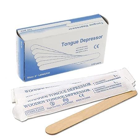 DESCO Sterile Standard Wooden Tongue Depressor (100 Piece)