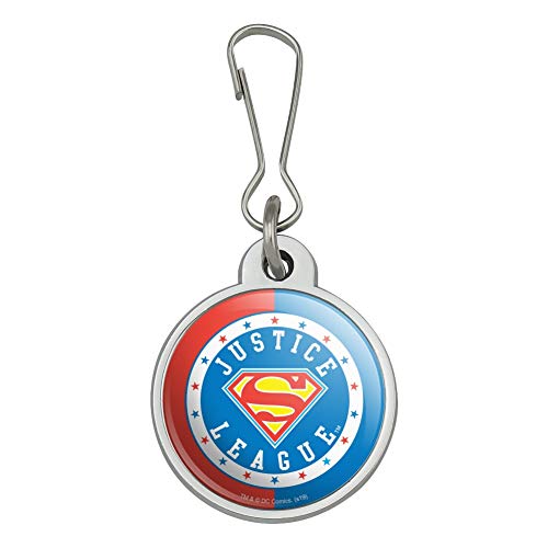 GRAPHICS & MORE Justice League Superman Athletic Logo Jacket Handbag Purse Luggage Backpack Zipper Pull Charm
