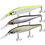TRUSCEND Suspending Jerkbait, Precision-Engineered Minnow Lures with Sound, Flash & Irresistible Action, Cast Farther, Glow Brighter and Rattle Louder Jerkbaits for Black Bass Walleye Pike Catfish