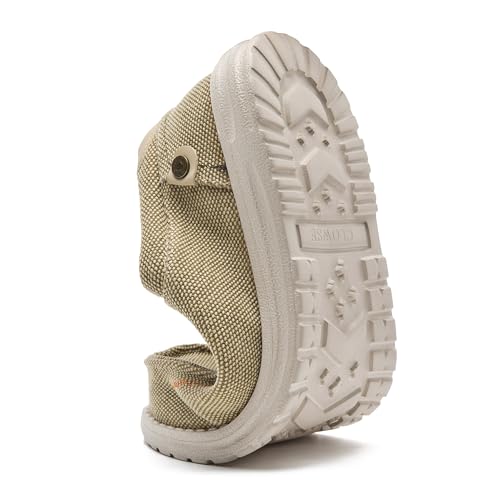 Image of Men's Canvas Loafers, Slip On Casual Shoes | Hands Free, Lightweight, Comfortable, Breathable Upper, Walking Shoes, Stretch, Travel, Vacation, Everyday Wear