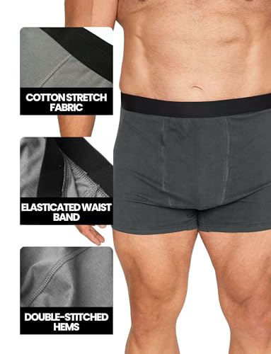 Men's Big and Tall Cotton Boxer Briefs, 3XL-8XL Soft Breathable Tag-Free Comfortable No Riding Up Underwear For Men2