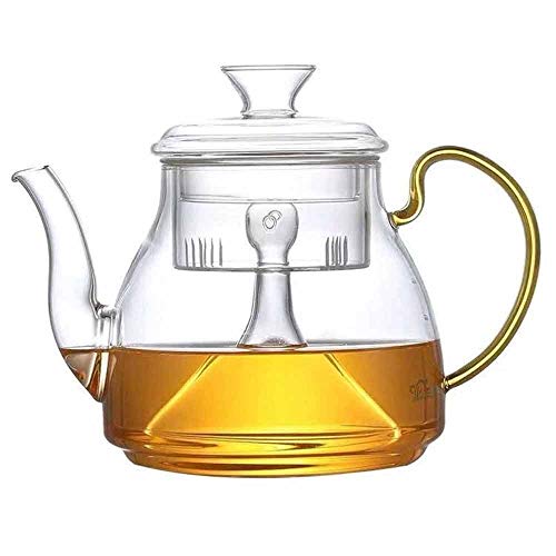 CHFYIJYHM Juego de té, Tetera Tetera de Vidrio de Gran Capacidad Hervir artículos de té Tetera humeante de Vidrio Estufa de Gas Olla de Vidrio(A)