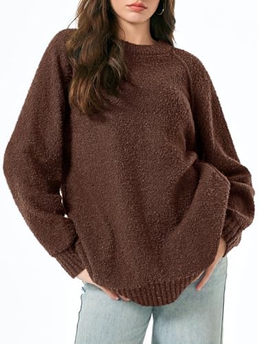 Image of Saodimallsu Womens Oversized Sweater Fuzzy Long Sleeve Casual Tunic Sweater