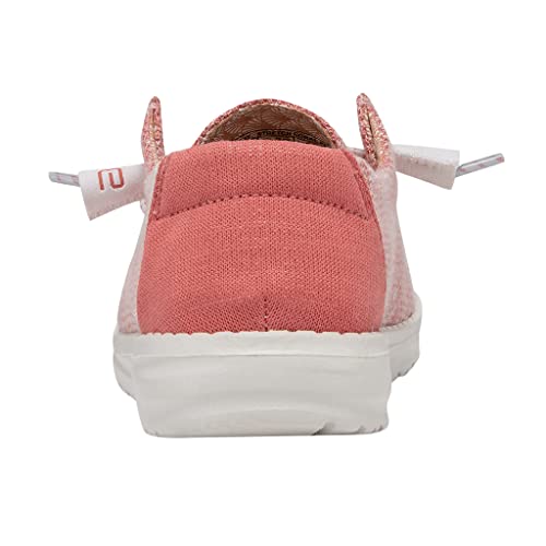 Image of HEYDUDE Women's Wendy Stretch Coral Pearl Size 4 | Women's Shoes | Women's Lace Up Loafers | Comfortable & Light-Weight