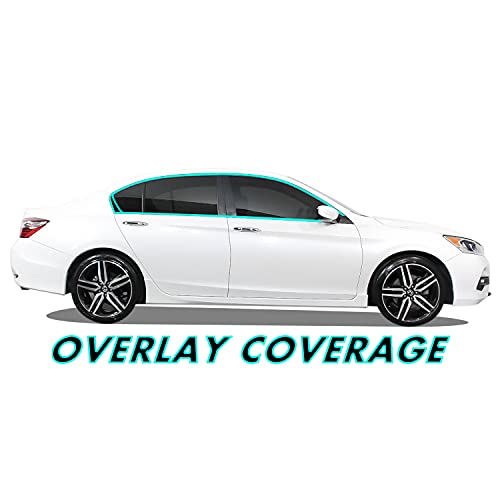 Image of SlickMod Chrome Delete Blackout Vinyl Overlay for 2013-2017 Honda Accord Sedan Window Trim (Satin Black)