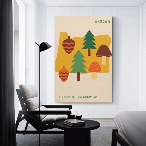 Tableau sur toile anti-reflet Oregon sinyumoney 50x75cm pour embellir un couloir sombre