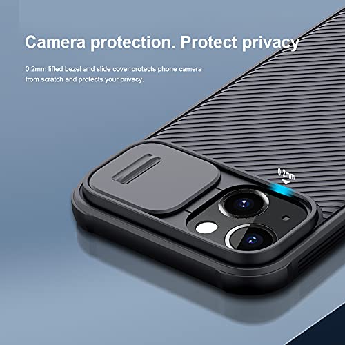 Image of Mangix for iPhone 13 Case with Camera Cover,Slim Fit Thin Polycarbonate Protective Shockproof Cover with Slide Camera Cover, Upgraded Case for Apple iPhone 13 6.1inch (Black)