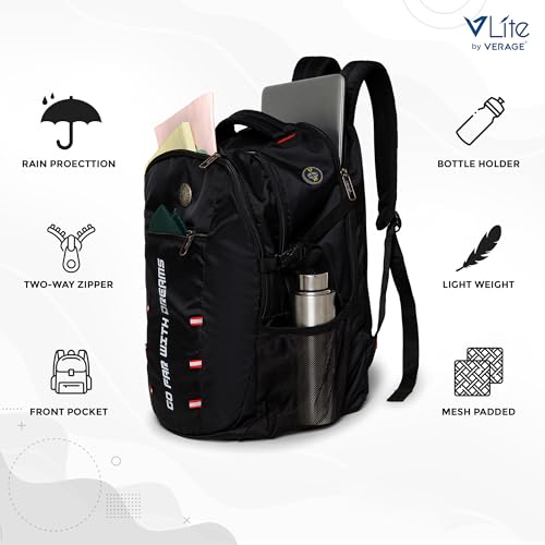 Image of ACEPACK Gallivant 25.91 Liters Water Repellant 17.32 inch Laptop Backpack With Rain Cover For Casual, Outdoor, Office Or Daily Use (Black)
