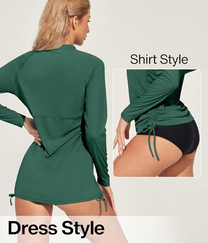 Image of Heathyoga Rash Guard for Women UPF 50+ UV Sun Protection Swim Shirt for Woman Long Sleeve Swimsuits Bathing Suit Tops