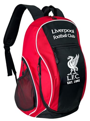 Icon Sports Mochila Liverpool licenciada Oficicamente para adultos com compartimento para bola de futebol