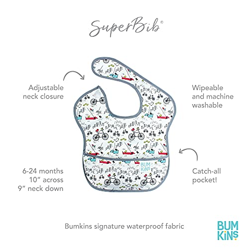 Bumkins Bibs, Baby Bibs for Girl or Boy, SuperBib Baby and Toddler Bib for 6-24 Months, Baby Bib for Eating, Feeding Bib, Waterproof Lightweight Fabric – Urban Bird