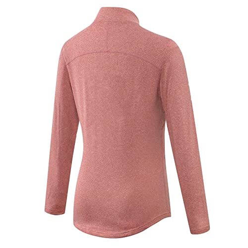 Women's Winter Plush Fitness Running Yoga Suit Long Sleeve Elastic Tight Stand Collar Sports Easy E (Hot Pink, S) #TOP2