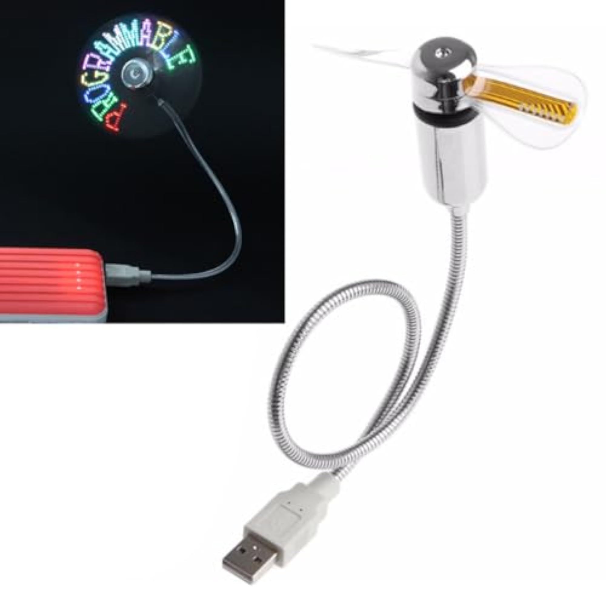 Flexible Mini USB Powered Fan with Gooseneck Design