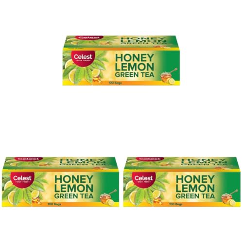 Image of Celest Green Tea 100 Bags - Lemon & Honey | Green Tea (Pack of 3)