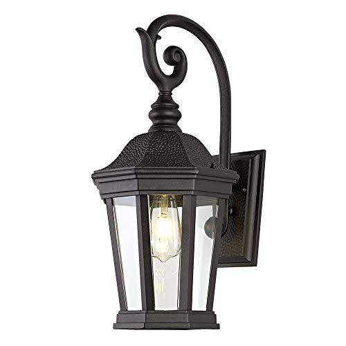 Image of Black Outdoor Wall Lantern, Large Outdoor Porch Light Fixtures